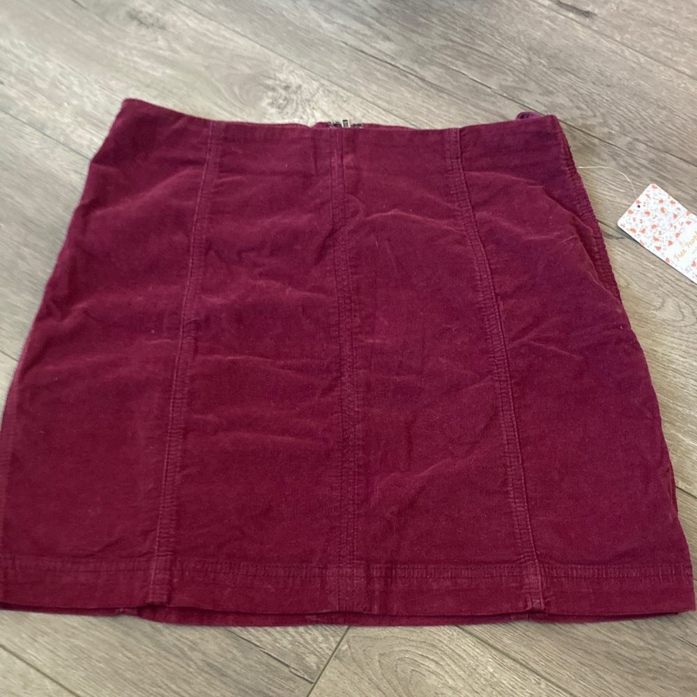 Free People Corduroy Mini Skirt - Wine